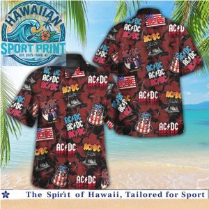 ACDC Rock Music Tour Vintage Style Hawaiian Shirt Beach
