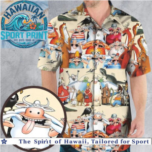 Funny Cartoon Animals Crazy Faces Hawaiian Shirt