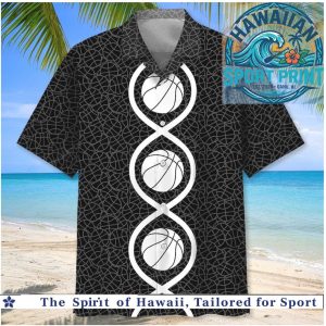 Abstract Basketball Helix Pattern Sports Modern Aloha Shirt