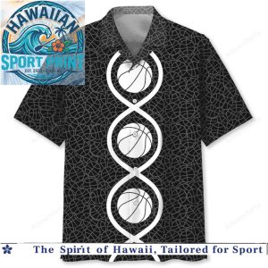 Abstract Basketball Helix Pattern Sports Modern Aloha Shirt