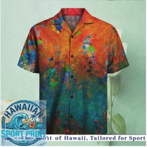 Abstract Colorful Paint Splatter Artistic Summer Hawaiian Shirt