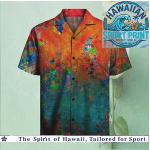 Abstract Colorful Paint Splatter Artistic Summer Hawaiian Shirt