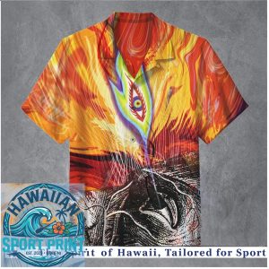 Abstract Flaming Eye Artistic Surreal Summer Hawaiian Shirt