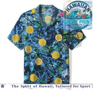 Abstract Lemon Fruit Art Splash Paint Summer Tropical Hawaiian Shirt