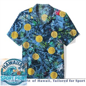 Abstract Lemon Fruit Art Splash Paint Summer Tropical Hawaiian Shirt