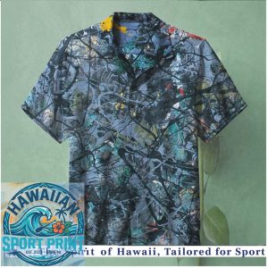 Abstract Paint Splatter Jackson Pollock Style Artistic Hawaiian Shirt