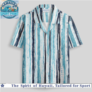 Abstract Tech Circuit Lines Cyberpunk Blue Summer Hawaiian Shirt