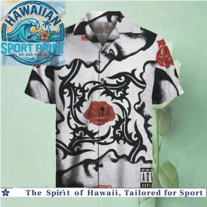 Abstract Tribal Rose Vintage Rock Music Graphic Hawaiian Shirt