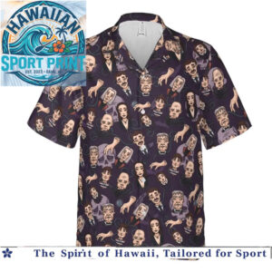 Addams Family Spooky Gothic Characters Comedy Horror Hawaiian Shirt