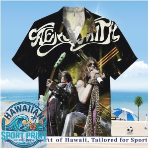Aerosmith Classic Rock Band Steven Tyler Concert Aloha Shirt