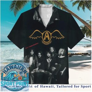 Aerosmith Classic Rock Band Vintage Wings Logo Music Aloha Shirt