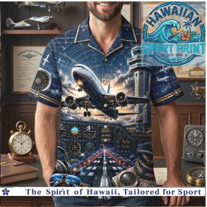 Airplane Flight Cockpit Instrument Panel Aviation Pilot Travel Hawaiian Shirt