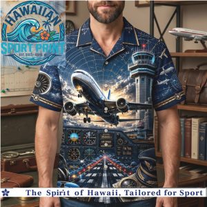 Airplane Flight Cockpit Instrument Panel Aviation Pilot Travel Hawaiian Shirt