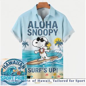 Aloha Snoopy Surfing Tropical Beach Summer Hawaiian Shirt