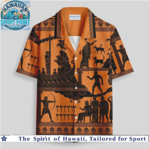 Ancient Greek Mythology Black Figure Pottery Hawaiian Shirt
