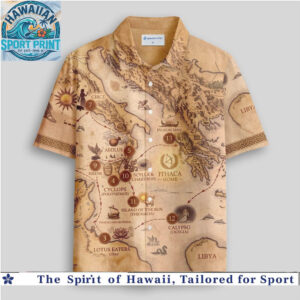 Ancient Greek Mythology Odyssey Map Vintage Aloha Hawaiian Shirt