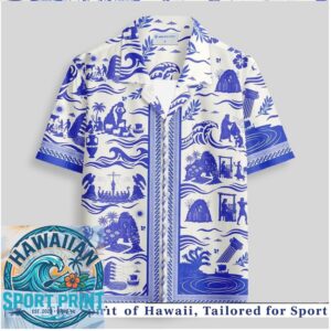 Ancient Greek Pottery Mythology Blue Greek Key Tropical Hawaiian Shirt