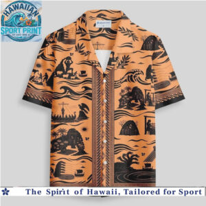 Ancient Greek Pottery Orange Black Heritage Vintage Hawaiian Shirt