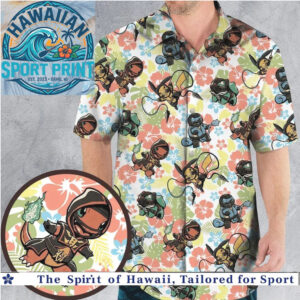 Anime Mashup Cute Chibi Monsters Tropical Hawaiian Shirt