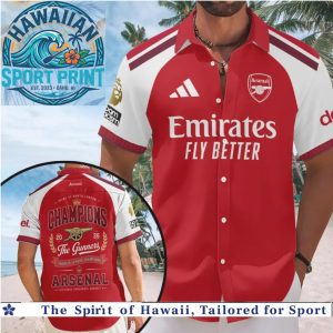 Arsenal FC The Gunners Premier League Champions Soccer Hawaiian Shirt