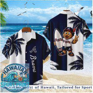 Atlanta Braves Mascot Surfing Summer Tropical Hawaiian Shirt