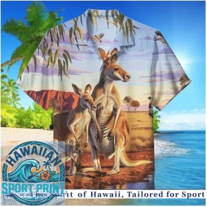 Australian Outback Kangaroo Wildlife Nature Hawaiian Shirt