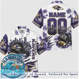 Baltimore Ravens Football Team Hawaiian Shirt