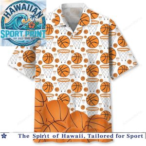 Basketball Ball And Hoop Sport Tropical Summer Hawaiian Shirt