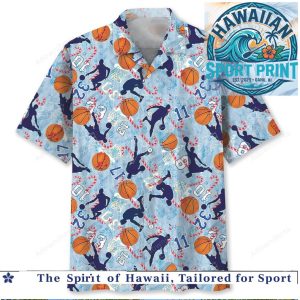 Basketball Candy Cane Holiday Sports Winter Aloha Beach Shirt