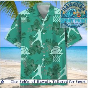 Basketball Player Tropical Palm Leaves Summer Hawaiian Shirt