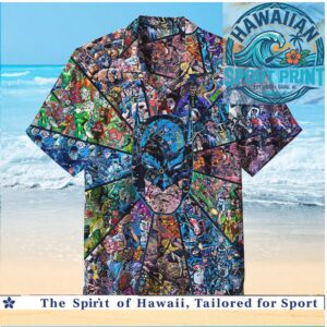 Batman Comic Book Stained Glass Superhero Dark Knight Hawaiian Shirt