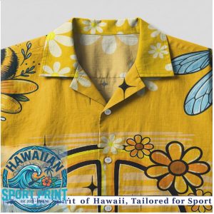 Bee Kind Daisy Flower Retro Peace Sign Boho Hawaiian Shirt