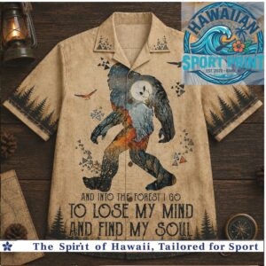 Bigfoot Into The Forest Outdoor Camping Tropical Hawaiian Shirt