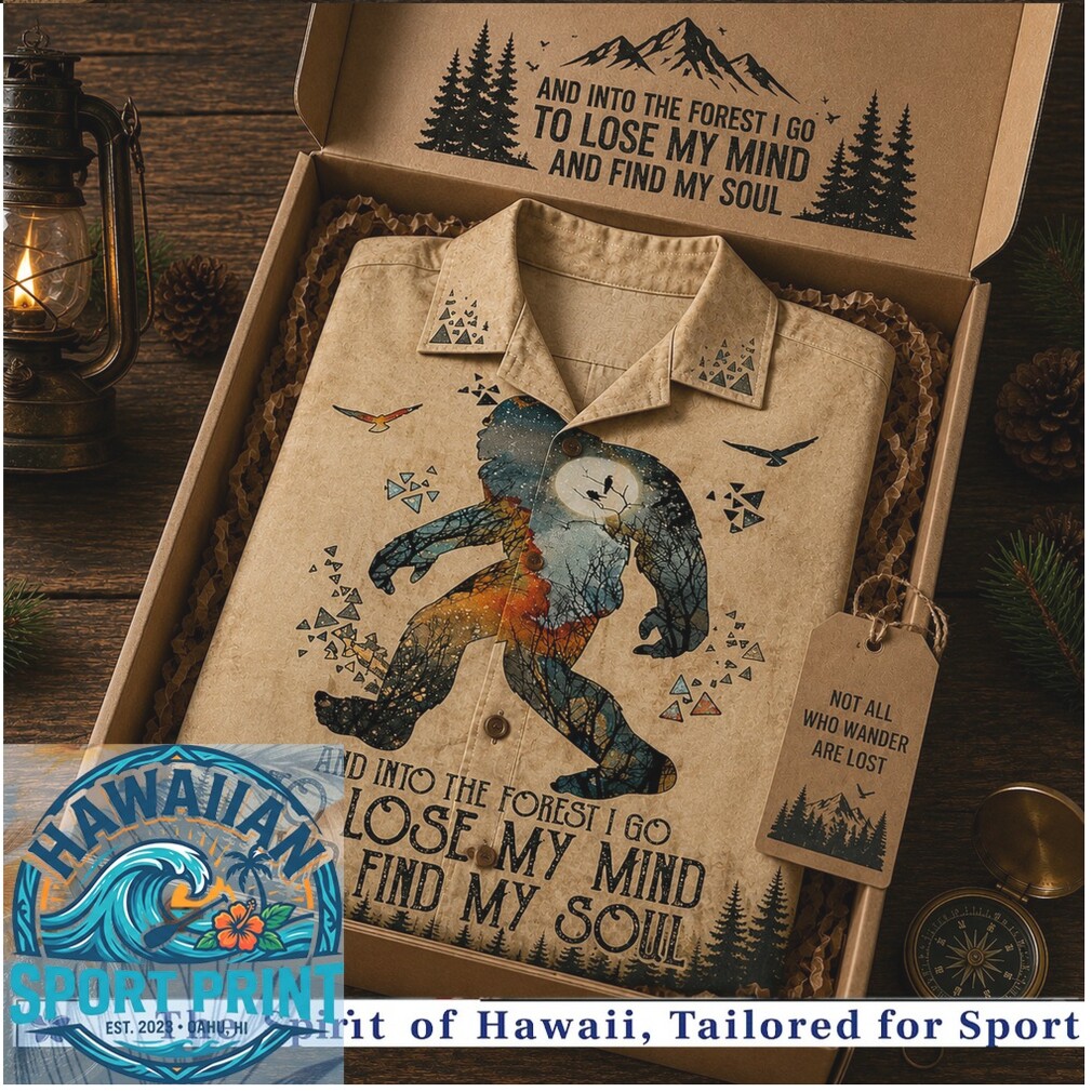 Bigfoot Into The Forest Outdoor Camping Tropical Hawaiian Shirt Bigfoot Into The Forest Outdoor Camping Tropical Hawaiian Shirt