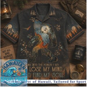 Bigfoot Into The Forest Outdoor Wilderness Camping Hawaiian Shirt