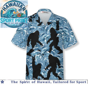 Bigfoot Sasquatch Tropical Forest Summer Hawaiian Shirt