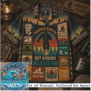 Bigfoot Saw Me Retro Vintage Funny Sasquatch Hawaiian Shirt