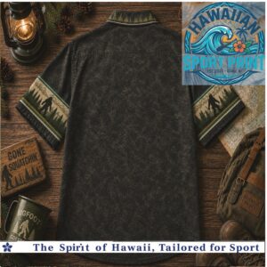 Bigfoot Warning Territory Patchwork Outdoor Adventure Hawaiian Shirt