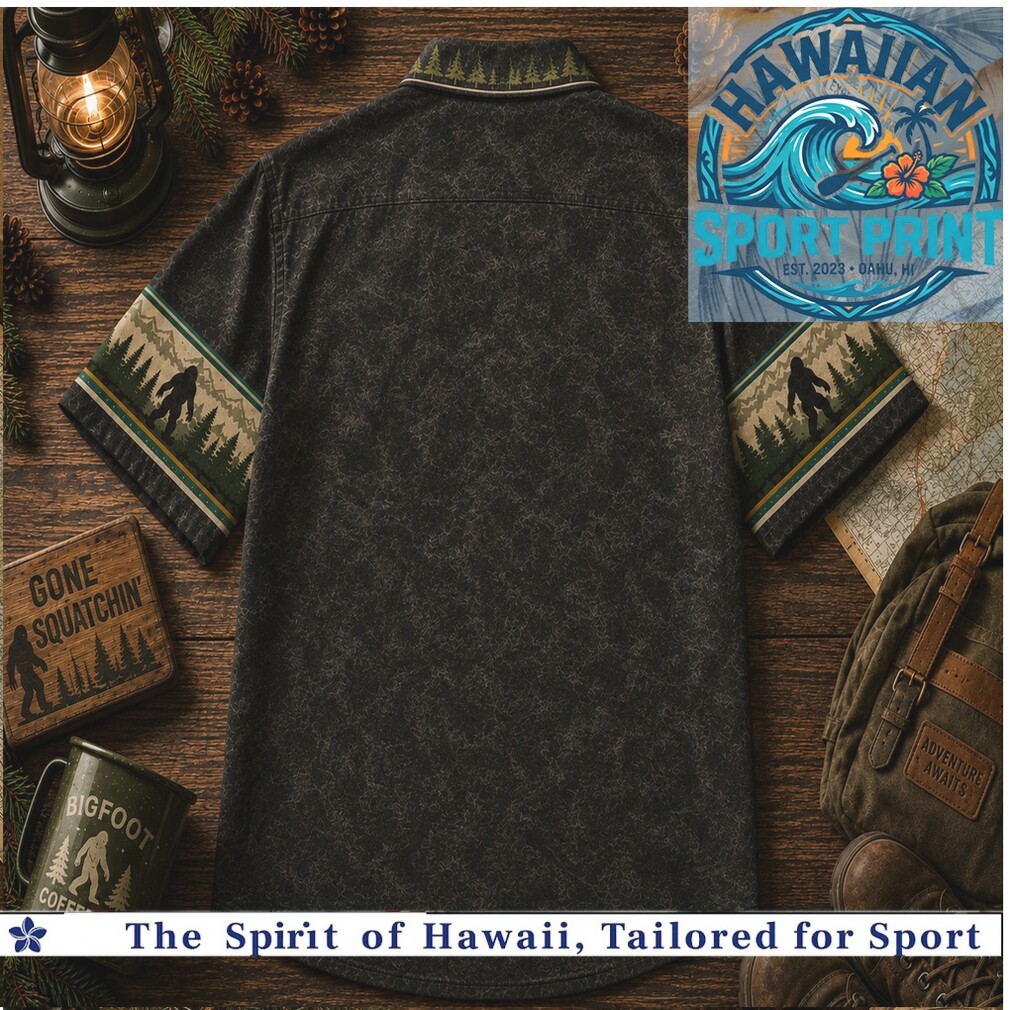 Bigfoot Warning Territory Patchwork Outdoor Adventure Hawaiian Shirt Bigfoot Warning Territory Patchwork Outdoor Adventure Hawaiian Shirt