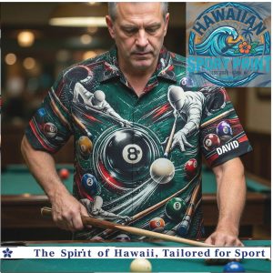 Billiards 8 Ball Pool Sports Game David Name Retro Hawaiian Shirt