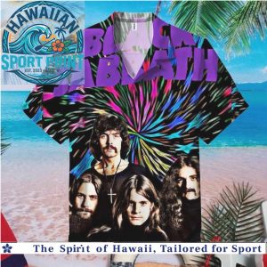Black Sabbath Band Faces Psychedelic Tie Dye Summer Hawaiian Shirt