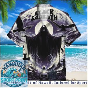 Black Sabbath Dark Reaper Moon Vintage Style Hawaiian Shirt