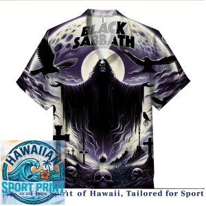 Black Sabbath Grim Reaper Graveyard Gothic Horror Hawaiian Shirt