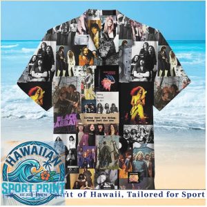 Black Sabbath Heavy Metal Band Album Collage Hawaiian Shirt