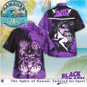 Black Sabbath Heavy Metal Rock Band Skull Purple Gothic Hawaiian Shirt