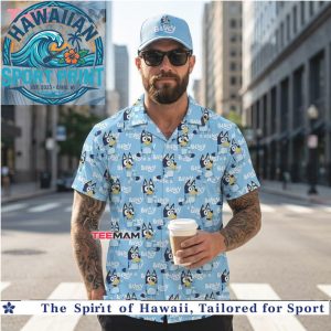 Blue Heeler Cartoon Dog Pattern Tropical Summer Hawaiian Shirt