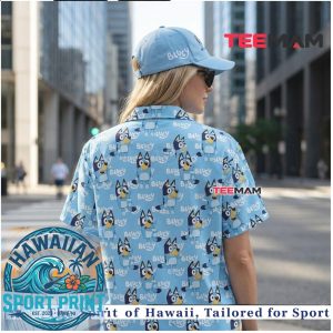 Blue Heeler Cartoon Dog Pattern Tropical Summer Hawaiian Shirt