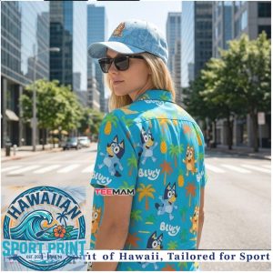 Bluey And Friends Tropical Palm Tree Summer Hawaiian Shirt