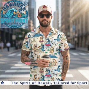 Bluey Beach Day Sand And Waves Fun Summer Hawaiian Shirt