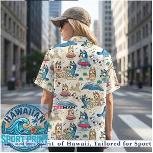 Bluey Beach Day Sand And Waves Fun Summer Hawaiian Shirt
